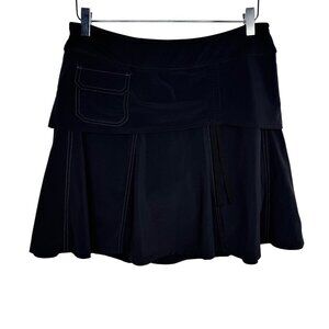 Athleta Black Skort Contrast Stitching 90s Inspired Sz 6 Pickleball Tennis Skirt